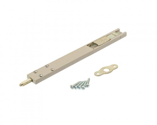 Комплект: шпингалет ELEMENTIS дверной накладной, ответная планка, саморезы, 220*22*8 мм, серебр. RAL9006 1 шт.