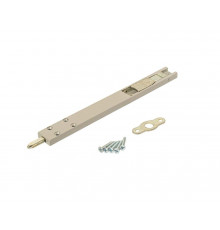 Комплект: шпингалет ELEMENTIS дверной накладной, ответная планка, саморезы, 220*22*8 мм, серебр. RAL9006 1 шт.