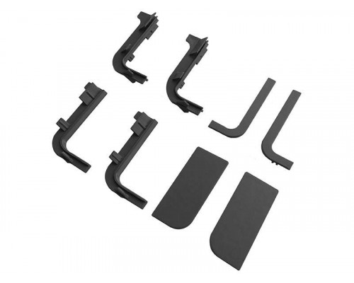 Комплект соединителей и торцевых заглушек Г-образного профиля FRM9200 Gola FIRMAX(8частей), пластик, черный 1 шт.