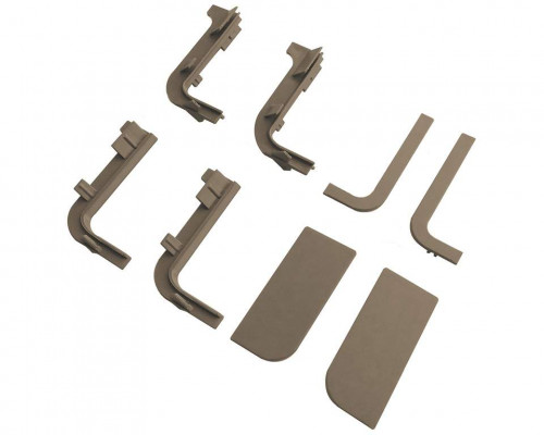 Комплект соединителей и торцевых заглушек Г-образного профиля FRM9200 Gola FIRMAX(8частей), пластик, шампань 1 шт.