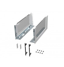 Комплект стеклянных боковин ALPHALUX высота 179мм (high), длина 400 мм (L/R, крепления фасада, заглушки) для ящика CRYSTAL, белый