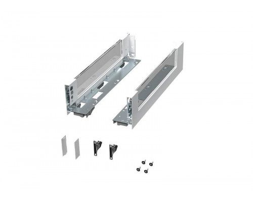 Комплект стеклянных боковин ALPHALUX высота 94мм (low), длина 500 мм (L/R, крепления фасада, заглушки) для ящика CRYSTAL, белый