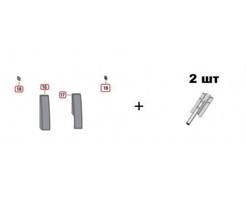 Комплект торцевых декоративных накладок + два усилителя PSK COMFORT, черный