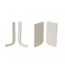 Комплект торцевых заглушек(открытых и сплошных) Г-образного профиля FRM9200 Gola FIRMAX(4 части), пластик, белый