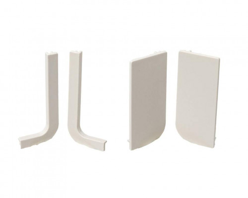 Комплект торцевых заглушек(открытых и сплошных) Г-образного профиля FRM9200 Gola FIRMAX(4 части), пластик, белый