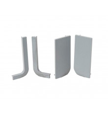 Комплект торцевых заглушек(открытых и сплошных) Г-образного профиля FRM9200 Gola FIRMAX(4 части), пластик, серый