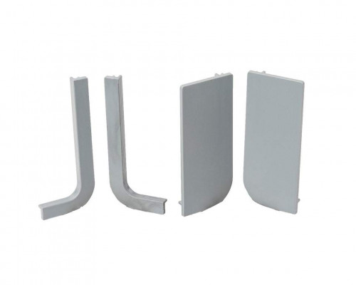 Комплект торцевых заглушек(открытых и сплошных) Г-образного профиля FRM9200 Gola FIRMAX(4 части), пластик, серый