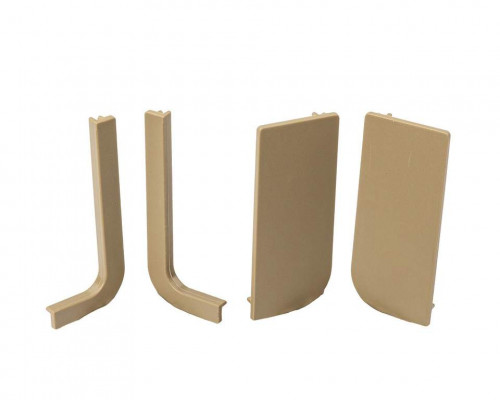 Комплект торцевых заглушек(открытых и сплошных) Г-образного профиля FRM9200 Gola FIRMAX(4 части), пластик, шампань