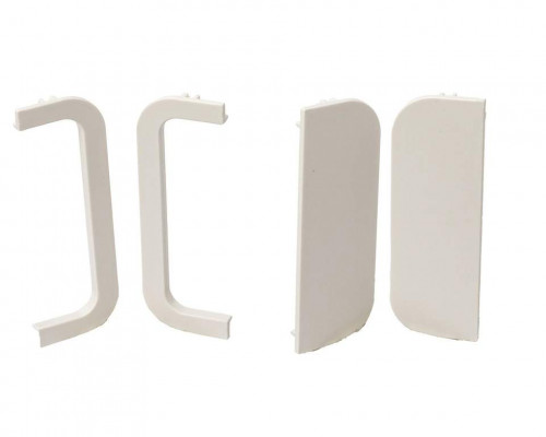 Комплект торцевых заглушек(открытых и сплошных) П-образного профиля FRM9201 Gola FIRMAX(4 части), пластик, белый