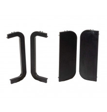 Комплект торцевых заглушек(открытых и сплошных) П-образного профиля FRM9201 Gola FIRMAX(4 части), пластик, черный