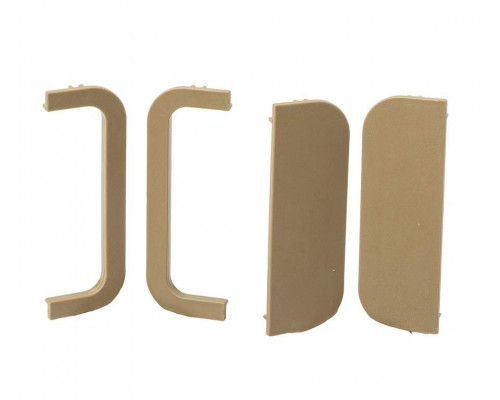 Комплект торцевых заглушек(открытых и сплошных) П-образного профиля FRM9201 Gola FIRMAX(4 части), пластик, шампань