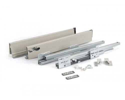 Комплект ящика Firmax Newline длина 400 мм, высота 84мм с доводчиком, серый 1 ком.