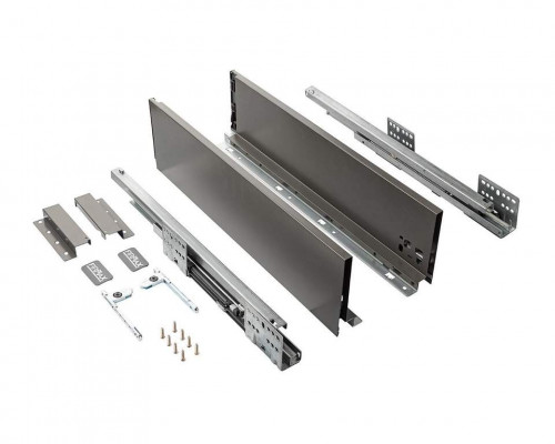 Комплект ящика Firmax Smartline, длина 400 мм, высота 135 мм, Push-to-Open, серый