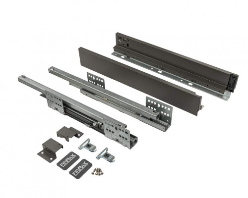 Комплект ящика Firmax Smartline, длина 450 мм, высота 64 мм, с доводчиком, антрацит