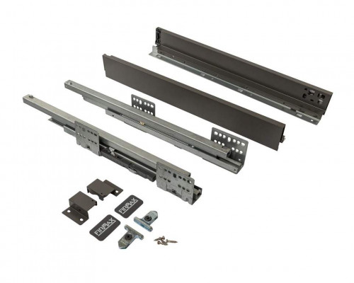 Комплект ящика Firmax Smartline, длина 500 мм, высота 64 мм, Push-to-Open, антрацит