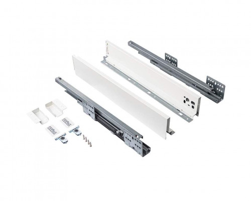 Комплект ящика Firmax Smartline, длина 500 мм, высота 84 мм, с доводчиком, белый 1 ком.