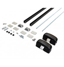 Комплект запоров горизонтальных (2 шт.) с 2-мя тягами и ответными планками, 2 точки запирания, до 2640 мм, черн. RAL9005, 455/T