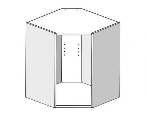 Корпус навесной угловой 61*61*72, 1 полка