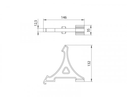 Кронштейн сетчатой полки, белый 1 шт.