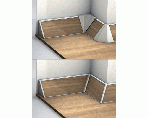 Комплект соединителей треугольного пристеночного бортика ALPHALUX(6частей), пластик, серый 1 шт.