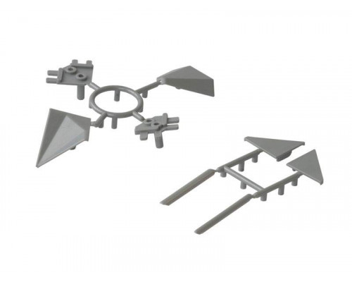Комплект соединителей треугольного пристеночного бортика ALPHALUX(6частей), пластик, серый 1 шт.