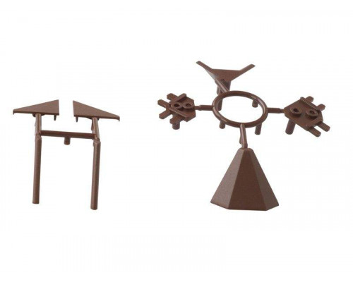 Комплект соединителей треугольного пристеночного бортика ALPHALUX(6частей), пластик, темно коричневый 1 шт.