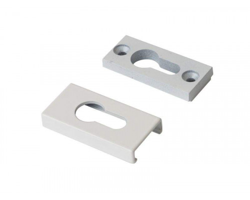 Накладка алюминиевая прямоугольная на профильный цилиндр Белый RAL9016