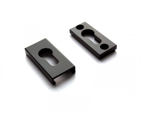 Накладка алюминиевая прямоугольная на профильный цилиндр Черный (RAL9005