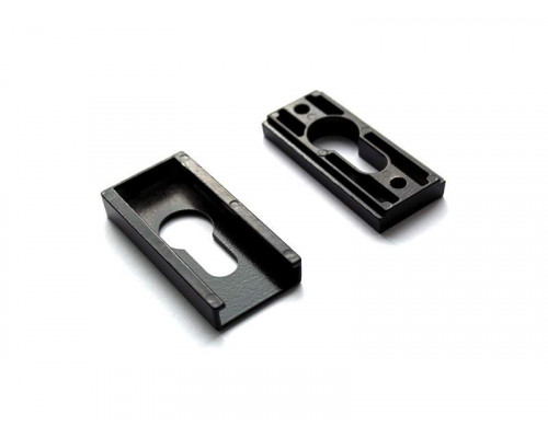 Накладка алюминиевая прямоугольная на профильный цилиндр Черный (RAL9005