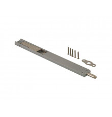 Комплект: шпингалет ELEMENTIS дверной накладной, ответная планка, саморезы, 220*22*8 мм, серебро 1 шт.