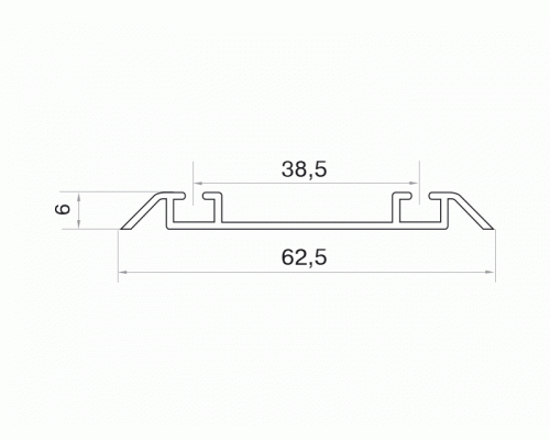 Направляющая нижняя, алюминий, L=5800 мм, латтерия тач. 1 шт.