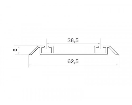 Направляющая нижняя, алюминий в ПВХ, L=5900 мм, дуб дымчатый с тиснением. 1 шт.