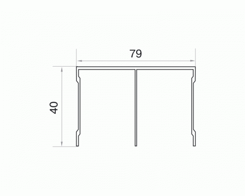 Направляющая верхняя, алюминий, L=5800 мм, золото. 1 шт.