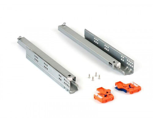 Направляющие скрытого монтажа Firmax (полного выдвижения) L=350мм, для ЛДСП 16 мм с доводчиком, (2 направляющие + 2 крепления) 1 ком.