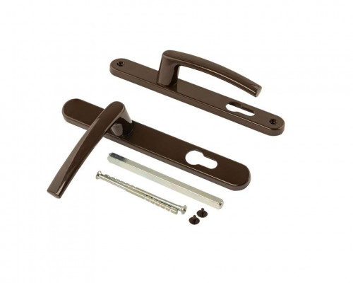 Нажимной гарнитур ALFA 28/85 подпруж. RAL8019 корич (2 винта) 1 ком.