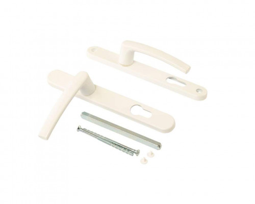 Нажимной гарнитур ALFA 28/85 подпруж. RAL 9016 белый (2 винта) 1 ком.