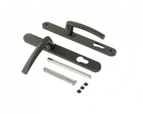 Нажимной гарнитур ALFA 28/92 подпруж. RAL 7016 антрацит (3 винта посадочные Hoppe) 1 ком.