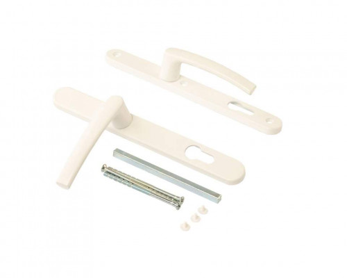 Нажимной гарнитур ALFA 28/92 подпруж. RAL 9016 белый (3 винта посадочные Hoppe) 1 ком.