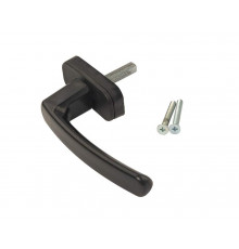 Оконная ручка пластиковая "Twist" штифт 35 мм, 2 винта черная (RAL9005)