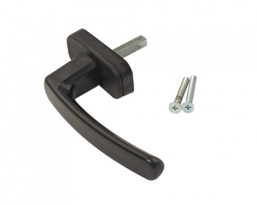 Оконная ручка пластиковая "Twist" штифт 35 мм, 2 винта черная (RAL9005)