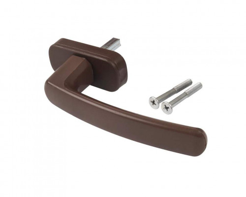 Ручка пластиковая Стандарт для окон ПВХ, цвет коричневый  штифт 35мм 1 шт.