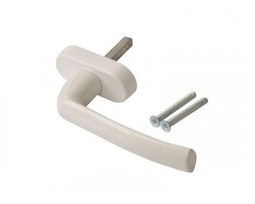 Ручка оконная Internika Kronos штифт 35 мм, 45°, белый (9016), 2 винта 5*45мм