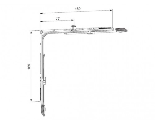 Переключатель угловой ECO без соединительных пластин 431-1050 мм, 1 VZ