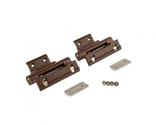 Комплект петель фрамужных Alu 540, клемма 2, V.01, 90 кг, корич. RAL8017 1 ком. Комплект петель фрамужных Alu 540, клемма 2, V.01, 90 кг, корич. RAL8017 1 ком.