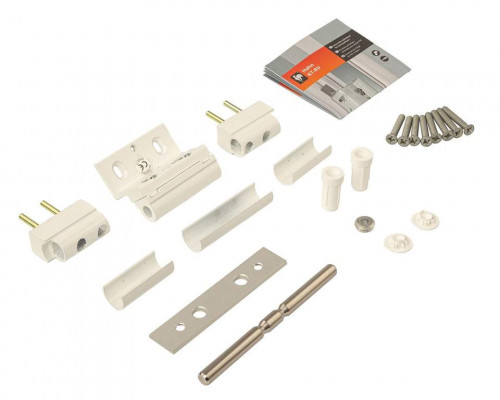 Петля Dr.Hahn KT-RV 3-х секц. в фурнитурный паз, белый RAL9016 для VEKA