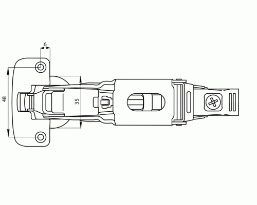Петля для накладных дверей Firmax Click-on Soft-Close, угол открывания 155°, 48 мм, шуруп 1 шт.