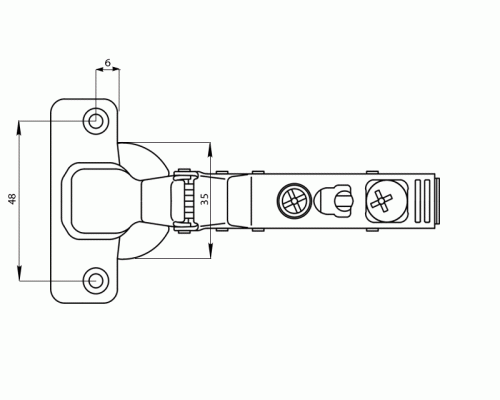 Петля для смежных дверей Firmax Click-on без доводчика, угол открывания 100°, 48мм 1 шт. Петля для смежных дверей Firmax Click-on без доводчика, угол открывания 100°, 48мм 1 шт.