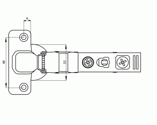 Петля Firmax для угловых дверей 30° Click-on Soft-Close, угол открывания 100°,48мм,шуруп 1 шт. Петля Firmax для угловых дверей 30° Click-on Soft-Close, угол открывания 100°,48мм,шуруп 1 шт.