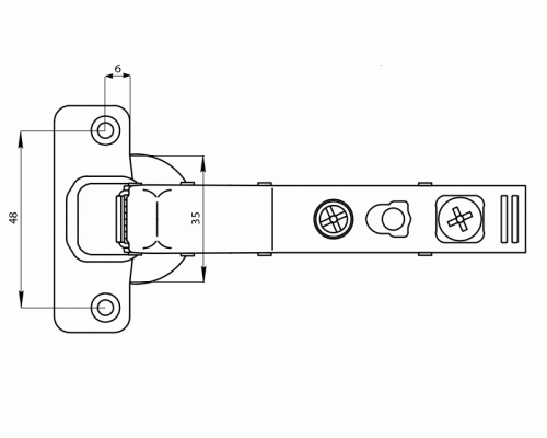 Петля Firmax для угловых дверей 45° Click-on Soft-Close, угол открывания 100°,48мм, под шуруп 1 шт. Петля Firmax для угловых дверей 45° Click-on Soft-Close, угол открывания 100°,48мм, под шуруп 1 шт.