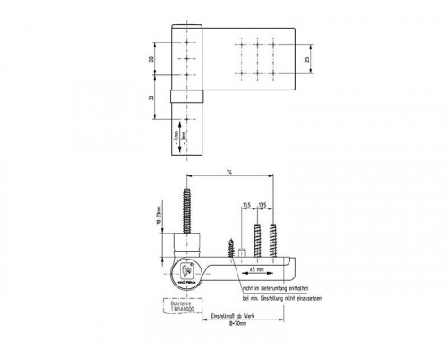 Петля Maxbar KT-V 6R наплав 18-23мм Коричневый RAL8077